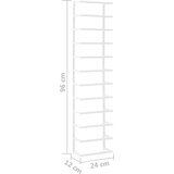 vidaXL Stojalo za brisače belo 24x12x96 cm jeklo | Shoptok.si