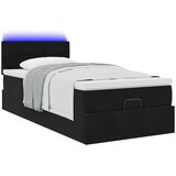 vidaXL Otomanski okvir kreveta s madraca crni 90x190cm baršunasti | shoptok.hr
