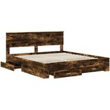  Konstrukcija postelje z vzglavjem Dimljeni oreh 200 x 200 cm, (5000103839) | Shoptok.si