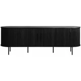 Unique Furniture Crna TV komoda u dekoru hrasta 56x180 cm Nola –