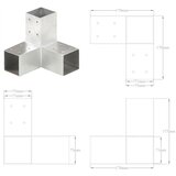  Spojnici za stupove u Y-obliku 4 kom pocinčani metal 71 x 71 mm | Eponuda.ba