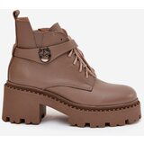 Zazoo Leather Women's Block Heel Boots with Decorative Strap Lined | Shoptok.si
