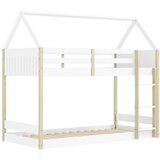 Marckeric Bijeli/u prirodnoj boji dječji krevet u obliku kućice/na kat 90x190 cm Valka – | shoptok.hr