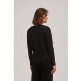 Marisse Black Metallic Thread V-Neck Sweater | Shoptok.si
