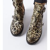 Gemre Sperone Leopard Pattern Cut-Out Ankle Boots | ePonuda.com