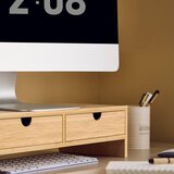 SoBuy stojalo za monitor pisalni organizator z 2 predaloma v barvi lesa v skandinavskem slogu, (20815125) Cene