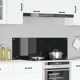 vidaXL Kuhinjski Backsplash Crni Staklo 120 x 40 cm Čvrsta | shoptok.hr