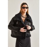 Bianco Lucci Women's Collar Buckle Laminated Short Coat 2300 | Shoptok.si