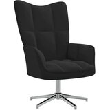  Stol za sproščanje s stolčkom črn žamet, (20957604) | Shoptok.si