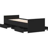  Okvir kreveta uzglavlje i podnožje crni 90x190 cm | shoptok.hr