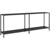  Konzolni stol crni 200 x 35 x 75,5 cm od kaljenog stakla | shoptok.hr