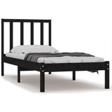  Posteljni okvir črn iz trdne borovine 100x200 cm, (20684216) | Shoptok.si