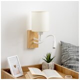  Brilagi - LED zidna lampa NUBILA WOOD 1xE27/25W/230V +LED/3W hrast/bela/krem | Eponuda.com