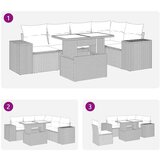 vidaXL 6-dijelni set vrtnih sofa od poliratana s jastucima smeđi | shoptok.hr