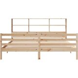 vidaXL Knjižna postelja brez vzmetnice 200x200 cm trdna borovina | Shoptok.si