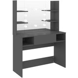 vidaXL Toaletna mizica z LED lučkami 100x40x135 cm MDF siva | Shoptok.si