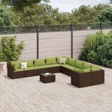  11-dijelni set vrtnih sofa od poliratana s jastucima smeđi | shoptok.hr