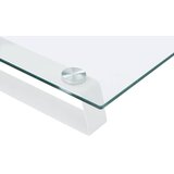  Stalak za monitor bijeli 80x35x8 cm kaljeno staklo i metal | shoptok.hr