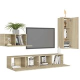  Komplet TV omaric 4-delni sonoma hrast iverna plošča, (20912259) | Shoptok.si