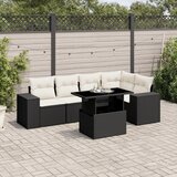 vidaXL 6-dijelni set vrtnih sofa s jastucima crni od poliratana | shoptok.hr