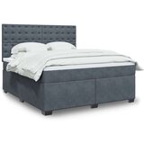 vidaXL Box spring postelja z vzmetnico temno siva 180x200 cm žamet | Shoptok.si