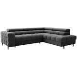 P & B KOTNA SEDEŽNA GARNITURA, gladka tkanina temno siva | Shoptok.si
