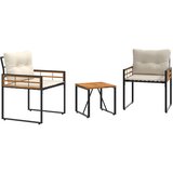  Set vanjskog namještaja s jastukom 3 pcs Krema | shoptok.hr
