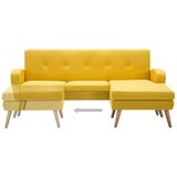  Kavč L oblike z oblogo iz blaga 186x136x79 cm rumen | Shoptok.si