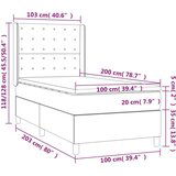  Krevet box spring s madracem LED svjetlosivi 100x200 cm tkanina | shoptok.hr