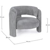 BIZZOTTO Siv fotelj Aisha – | Shoptok.si