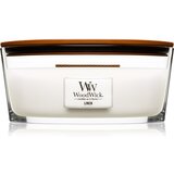 WoodWick Linen mirisna svijeća s drvenim fitiljem (hearthwick) 453.6 g Cijene