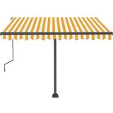  Ročno zložljiva tenda z LED lučkami 300x250 cm rumena in bela, (20729034) | Shoptok.si