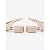 GOODIN Light beige openwork sandals with a low heel | Shoptok.si