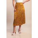 Fenzy Midi Suknja S Printom Za Veće Veličine, Boje Senfa | shoptok.hr