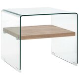 vidaXL Klubska mizica prozorna 50x50x45 cm kaljeno steklo Cene