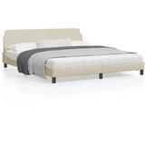 vidaXL Posteljni okvir z vzglavjem krem 180x200 cm blago Cene