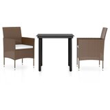  3-dijelni vrtni blagovaonski set s jastucima smeđe-crni | shoptok.hr