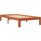  The Living Store Posteljni okvir brez vzmetnice voščeno rjav 90x200 cm borovina - Posteljni Okvir, (21497746) | Shoptok.si