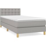 Box spring krevet s madracem svjetlosivi 90x190 cm od tkanine | shoptok.hr