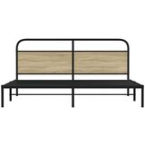 Metalni Kovinski posteljni okvir brez vzmetnice sonoma hrast 193x203 cm, (21607781) | Shoptok.si