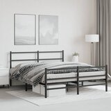  Metalni okvir kreveta s uzglavljem i podnožjem crni 150x200 cm | shoptok.hr