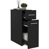 vidaXL Ormarić za lijekove visoki sjaj crni 20x45,5x60 cm od iverice | shoptok.hr