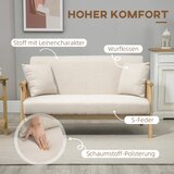 Dvosjed presvlaka od tkanine s efektom lana kompaktna do 200 kg drveni okvir 123D x 69Š x 74V cm bež | shoptok.hr
