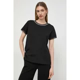 Luisa Spagnoli Bombažna kratka majica ženski, črna barva
