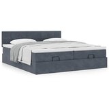 vidaXL Otomanski posteljni okvir z vzmetnicami siv 180x200cm žamet | Shoptok.si