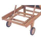  Zložljiv ležalnik s kolesi trdna tikovina in tekstil, (20661229) | Shoptok.si