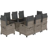  9-dijelni vrtni blagovaonski set sivi od poliratana | shoptok.hr