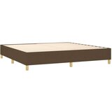  Box spring postelja z vzmetnico temno rjav 200x200 cm blago, (20901129) | Shoptok.si