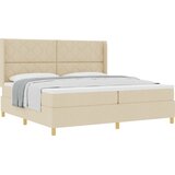 vidaXL Box spring krevet s madracem Krema 200 x 200 cm tkanina | shoptok.hr