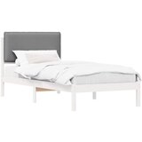 vidaXL Posteljni okvir z oblazinjenim vzglavjem Svetlo siva, (5000101683) | Shoptok.si